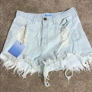 Show Me Your MUMU Distressed High Waisted Shorts